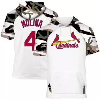 Мужская футболка с капюшоном Yadier Molina белого/камуфляжного цвета St. Louis Cardinals Player Big & Tall реглан