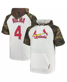 Мужская футболка с капюшоном Yadier Molina White, Camo St. Louis Cardinals Player Big and Tall реглан Profile, белый