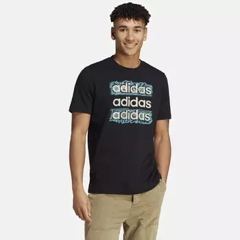 Мужская футболка с каракулями Adidas, бежевый