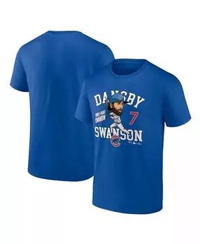 Мужская футболка с карикатурой на родной город Dansby Swanson Royal Chicago Cubs Fanatics, синий