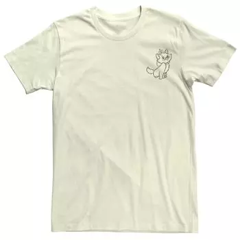 Мужская футболка с карманами Disney The Aristocats Marie Outline Licensed Character