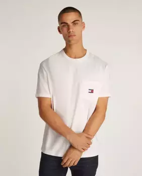 Мужская футболка с карманом и короткими рукавами Tommy Jeans, цвет Crudo