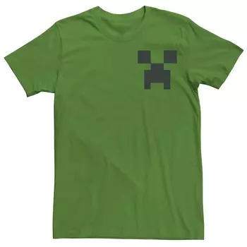 Мужская футболка с карманом Minecraft Creeper Licensed Character, цвет Kelly