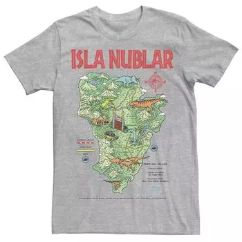 Мужская футболка с картой «Парк Юрского периода» Islas Nublar Landmark Map Licensed Character
