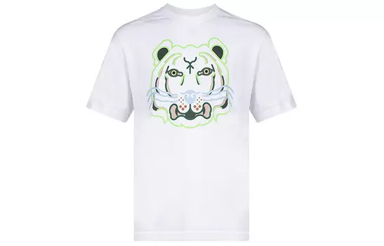 Мужская футболка с классическим логотипом Tiger, белая Kenzo, белый
