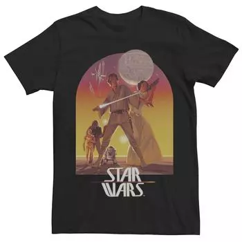 Мужская футболка с классическими персонажами в винтажном стиле Star Wars