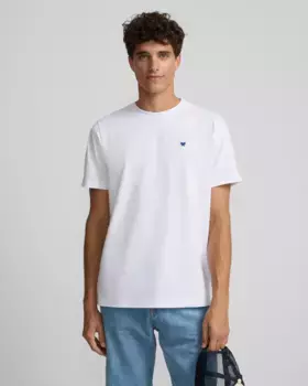 Мужская футболка с клетчатым принтом и надписью белая Silbon, белый