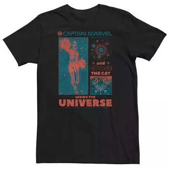 Мужская футболка с коллажем Captain Marvel Cosmic Licensed Character