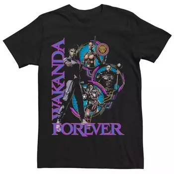Мужская футболка с коллажем и изображением персонажей Marvel Wakanda Forever Groupshot Licensed Character