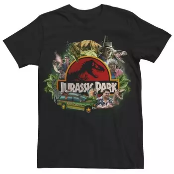 Мужская футболка с коллажем «Парк Юрского периода» Licensed Character, черный