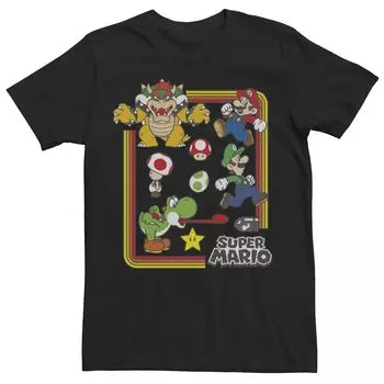 Мужская футболка с коллажем персонажей Nintendo Super Mario Licensed Character