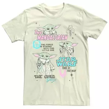 Мужская футболка с коллажем «Звездные войны» The Mandalorian Grogu Licensed Character