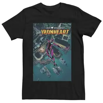 Мужская футболка с комиксами Marvel Iron Heart Licensed Character, черный