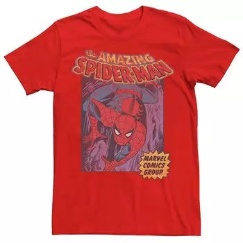 Мужская футболка с комиксами Marvel Spidey Cover Licensed Character, красный