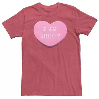 Мужская футболка с конфетным портретом Marvel I Am Groot Heart Licensed Character