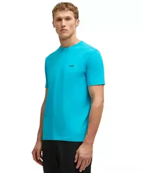 Мужская футболка с контрастным логотипом Regular-Fit Hugo Boss, синий