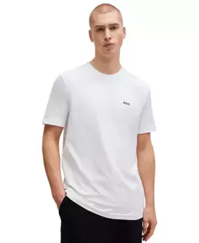 Мужская футболка с контрастным логотипом Regular-Fit Hugo Boss, белый