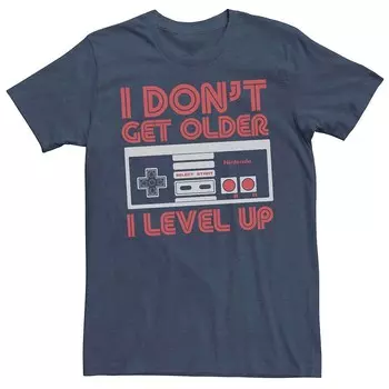 Мужская футболка с контроллером Nintendo I Don't Get Old I Level Up Licensed Character, цвет Navy Heather