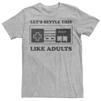 Мужская футболка с контроллером Nintendo NES Settle This Like Adults Licensed Character