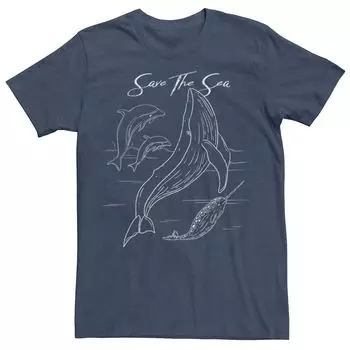 Мужская футболка с контурами ко Дню Земли Save The Sea Licensed Character