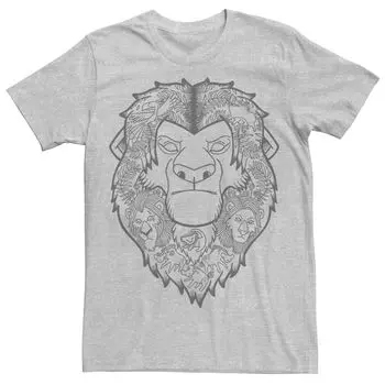 Мужская футболка с контурами персонажей Disney's The Lion King Licensed Character