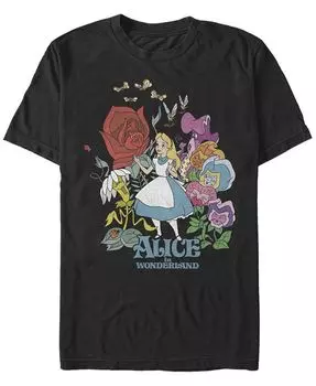 Мужская футболка с коротким рукавом «Алиса в стране чудес» Flower Love Fifth Sun, черный