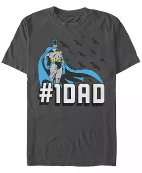 Мужская футболка с коротким рукавом Batman Bat Dad Fifth Sun, серый