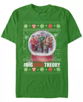Мужская футболка с коротким рукавом "Big Bang Theory" со снежным шаром Fifth Sun, зеленый