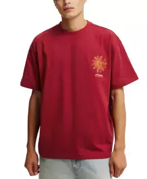 Мужская футболка с коротким рукавом Box Fit COTTON ON, красный