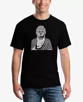 Мужская футболка с коротким рукавом Buddha Word Art LA Pop Art, черный