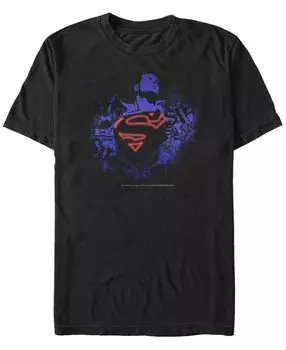 Мужская футболка с коротким рукавом dc superman neon chest logo Fifth Sun, черный