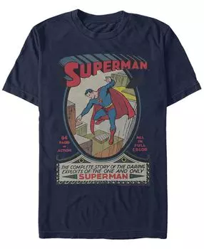 Мужская футболка с коротким рукавом dc superman the complete story comic cover Fifth Sun, синий