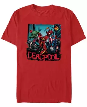 Мужская футболка с коротким рукавом Deadpoop Like Avengers Fifth Sun, красный
