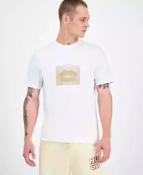 Мужская футболка с коротким рукавом Deterni Crewneck с принтом губ Hugo Boss, белый