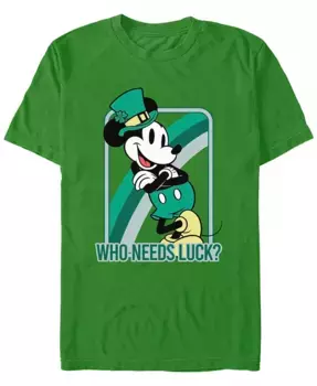 Мужская футболка с коротким рукавом Dis Need Luck Mickey Classic, зеленый