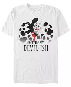 Мужская футболка с коротким рукавом Disney 101 далматинец Devilish Cruella Devil Fifth Sun, белый