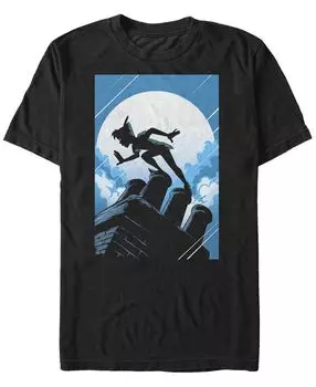 Мужская футболка с коротким рукавом disney peter pan curious shadow silhouette Fifth Sun, черный