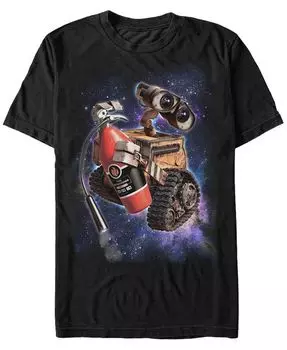 Мужская футболка с коротким рукавом Disney Pixar Wall-E с космическим портретом и огнетушителем Fifth Sun, черный