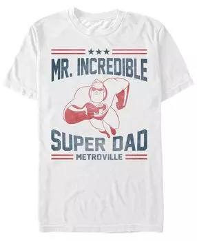 Мужская футболка с коротким рукавом disney pixar the incredibles mr. super dad metroville Fifth Sun, белый