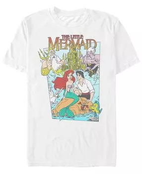 Мужская футболка с коротким рукавом disney the little mermaid vintage movie cover Fifth Sun, белый
