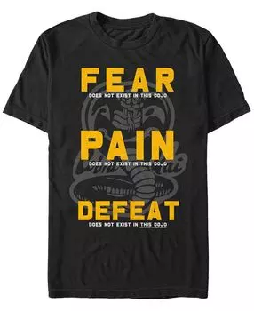 Мужская футболка с коротким рукавом fear pain defeat motto Fifth Sun, черный
