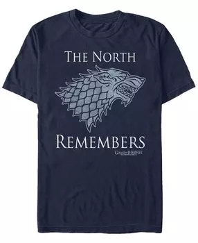 Мужская футболка с коротким рукавом game of thrones in the north Fifth Sun, синий