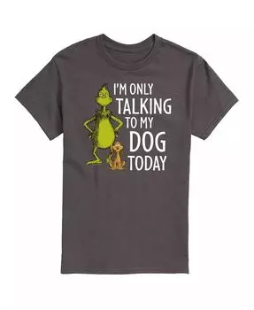 Мужская футболка с коротким рукавом «Гринч разговаривает только с моей собакой сегодня» AIRWAVES, серый