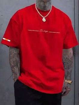 Мужская футболка с коротким рукавом Homme с простым принтом Manfinity, красный