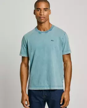 Мужская футболка с коротким рукавом и эффектом денима Pepe Jeans, индиго