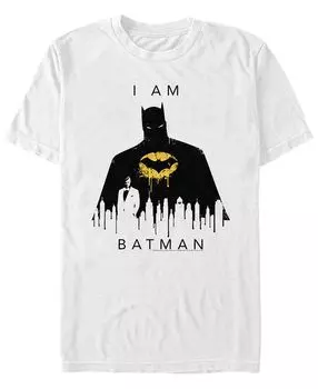 Мужская футболка с коротким рукавом i am batman city silhouette Fifth Sun, белый