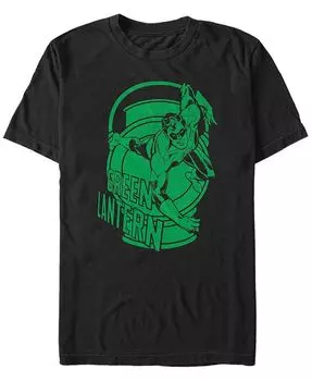 Мужская футболка с коротким рукавом и большим логотипом DC Green Lantern Fifth Sun, черный