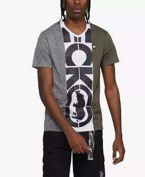 Мужская футболка с коротким рукавом и центральным репсом с v-образным вырезом Ecko Unltd, черный