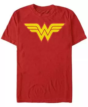 Мужская футболка с коротким рукавом и двухцветным логотипом Wonder Woman Fifth Sun, красный