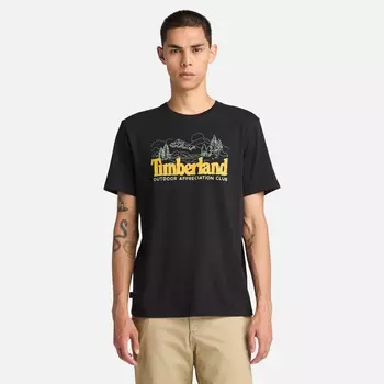 Мужская футболка с коротким рукавом и графическим принтом спереди Timberland, черный